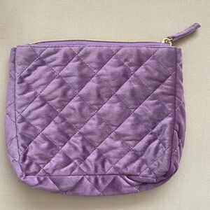 Purple Velvet Quilted Women's Pouch